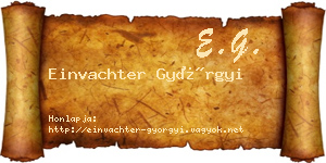Einvachter Györgyi névjegykártya