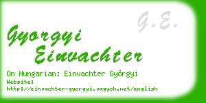 gyorgyi einvachter business card