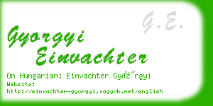 gyorgyi einvachter business card